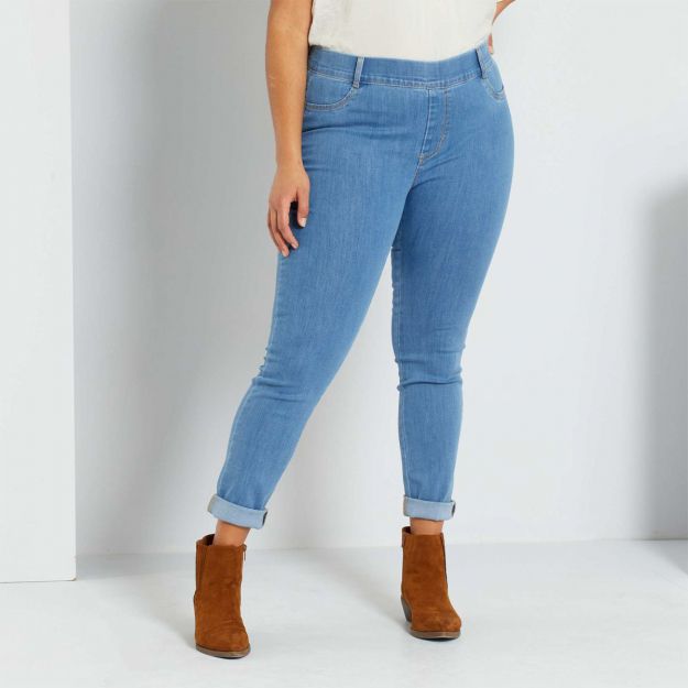 Ластични дамски дънки макси размер