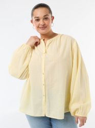 Дамска риза с кръгло деколте и дълъг ръкав