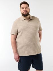 Плетена поло блуза с къс ръкав