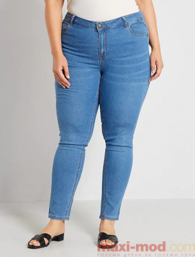 Ластични дамски дънки макси размер