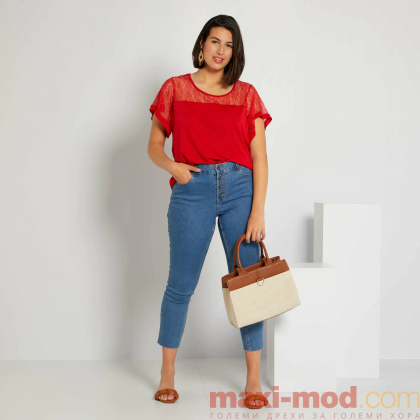 Голям размер дамски дънки 