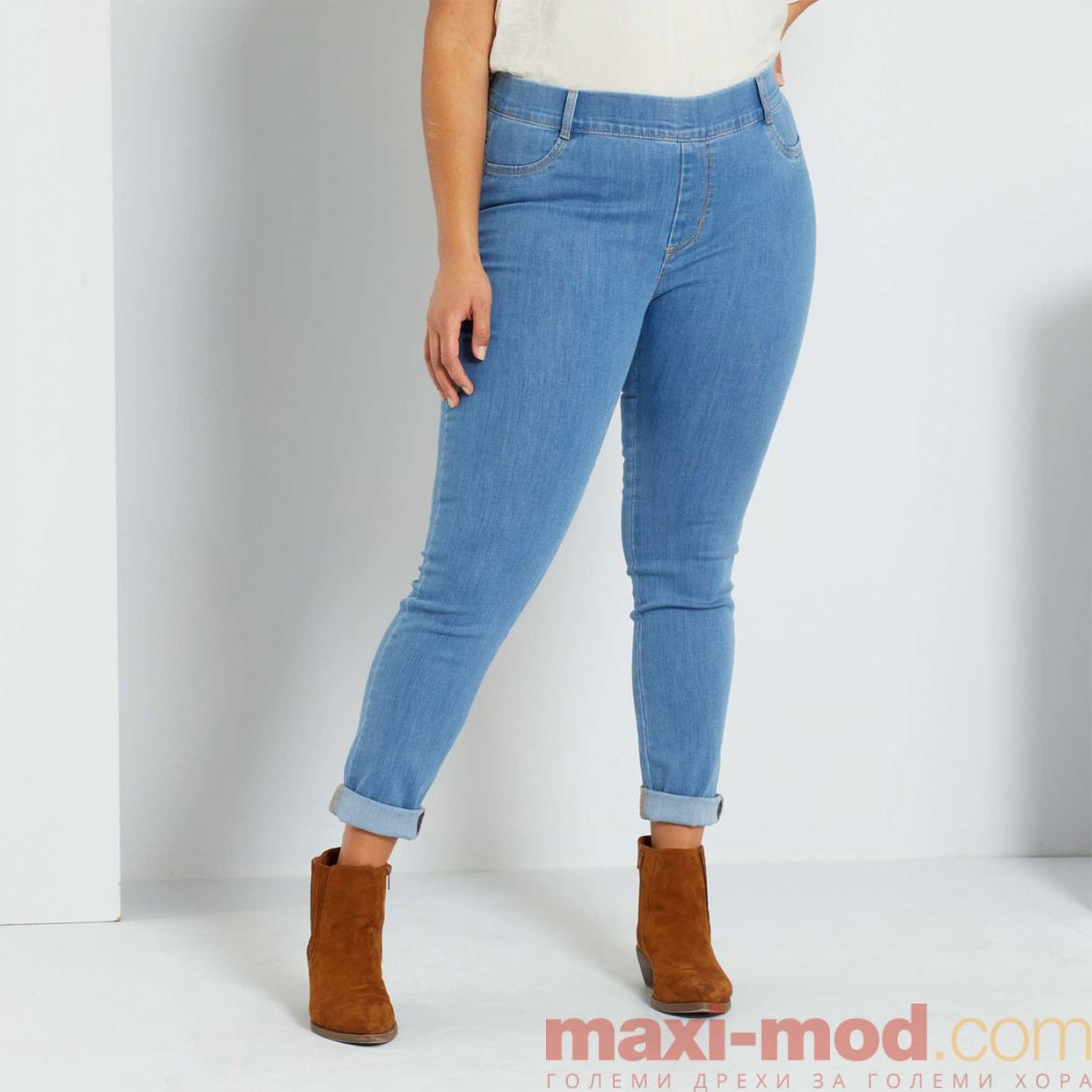 Ластични дамски дънки макси размер