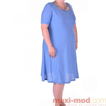 Лятна дамска рокля макси размер