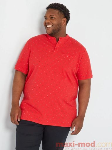 Голям номер мъжка блуза с къс ръкав