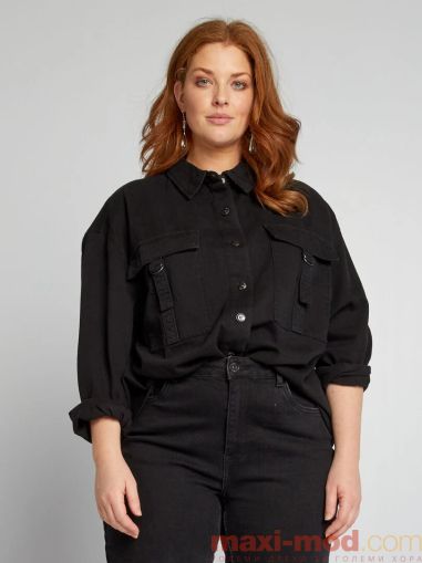 Голям размер дамска дънкова риза