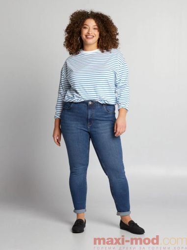 Дамски slim дънки голям размер