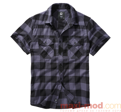 Голям размер мъжка риза с къс ръкав