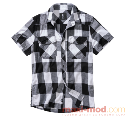 Голям размер мъжка риза с къс ръкав