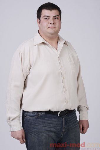 Мъжка риза с дълъг ръкав-макси размер