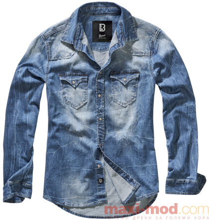 Мъжка дънкова риза голям размер