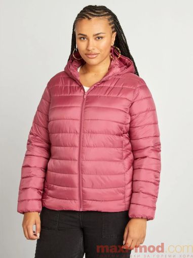 🧥 Дамско леко пухено яке с качулка – до 6XL