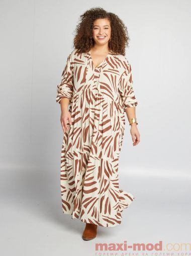 Дълга рокля с волани