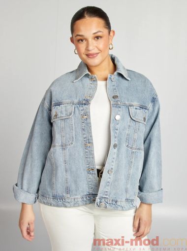 Макси размер дамско дънково яке