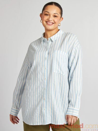 Дамска ленена риза голям размер