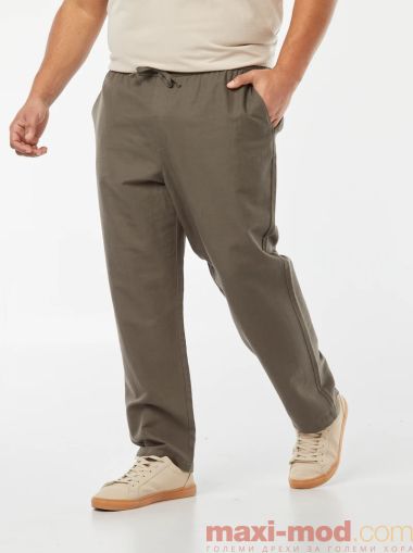 Широки ленен панталон голям размер