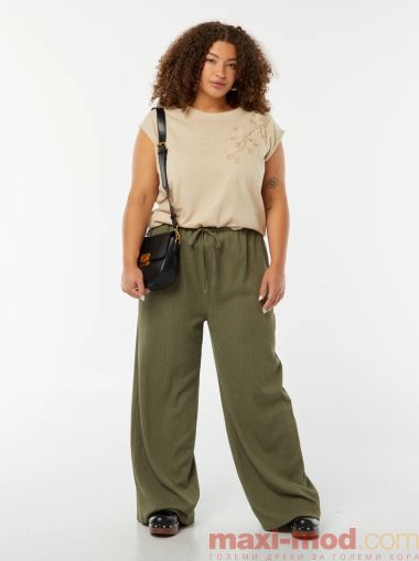 Широки плисирани панталони