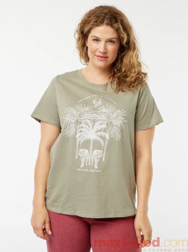 Голям размер дамска тениска 100% памук