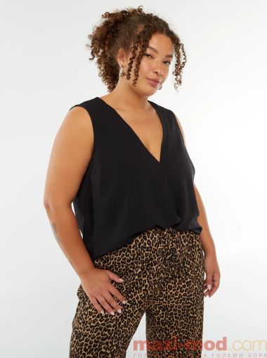 Голям размер дамска туника без ръкави