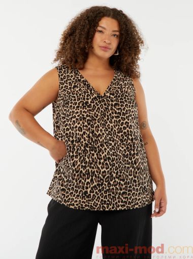 Голям размер дамска туника без ръкави