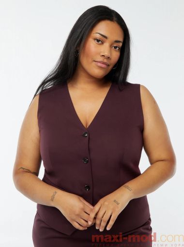 Голям размер дамска жилетка без ръкави