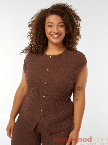 Туника без ръкави с вафлена плетка