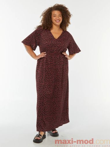 Дълга рокля с V-образно деколте