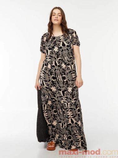 Дълга рокля с деколте Бардо 