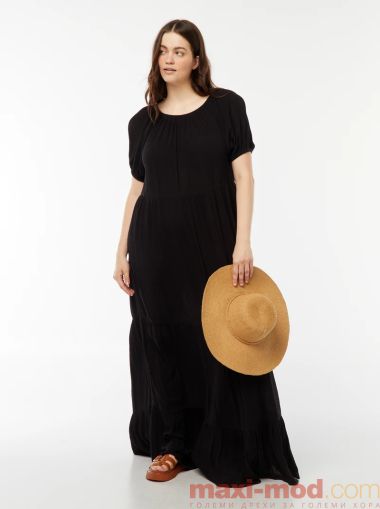 Дълга рокля с деколте Бардо 