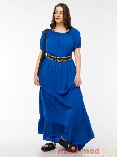 Дълга рокля с деколте Бардо 