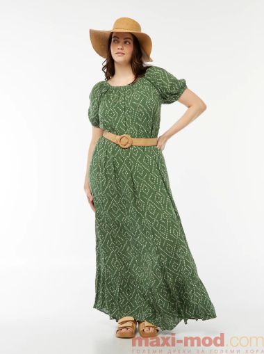 Дълга рокля с деколте Бардо 