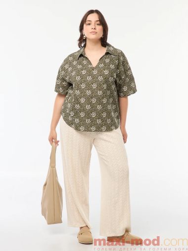 Широки панталони от ажурна материя