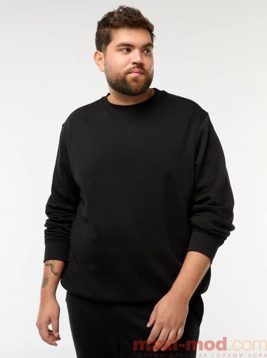 Голям размер мъжки суичър с обло деколте