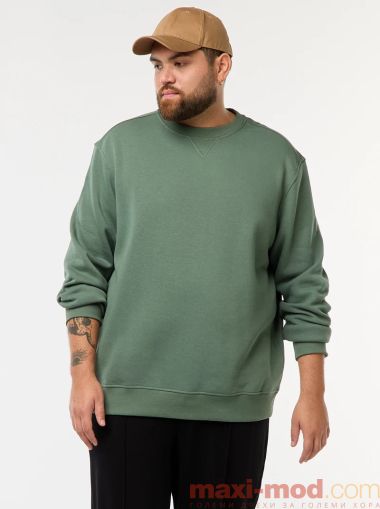 Голям размер мъжки суичър с обло деколте