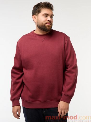 Голям размер мъжки суичър с обло деколте