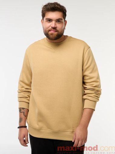 Голям размер мъжки суичър с обло деколте