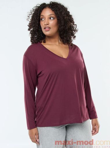 Памучна блуза с 3/4 ръкав