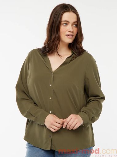 Голям размер дамска риза с креп ефект