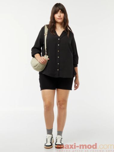 Голям размер дамска риза с креп ефект