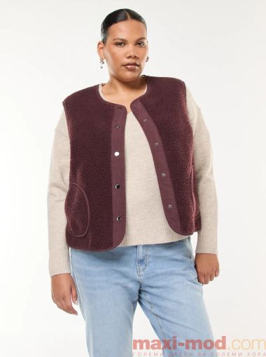 Голям размер дамски шерпа елек