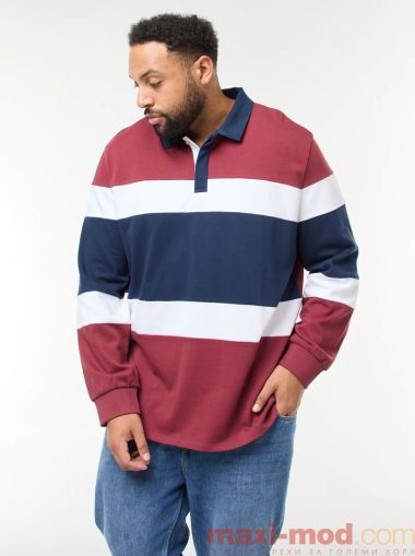 Мъжка поло блуз с яка голям размер