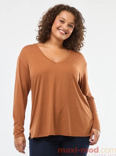 Памучна блуза с 3/4 ръкав