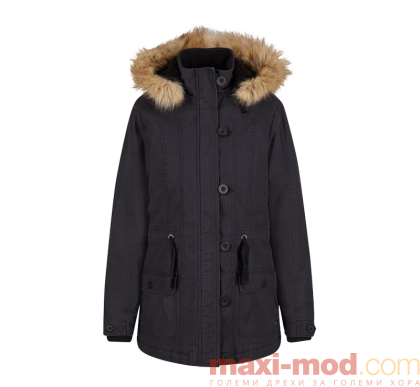 Дамска зимна парка с качулка макси размер