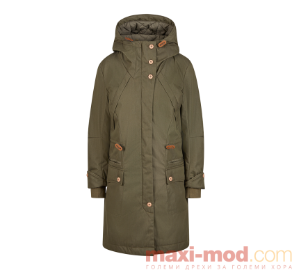 Дамска зимна парка с качулка макси размер