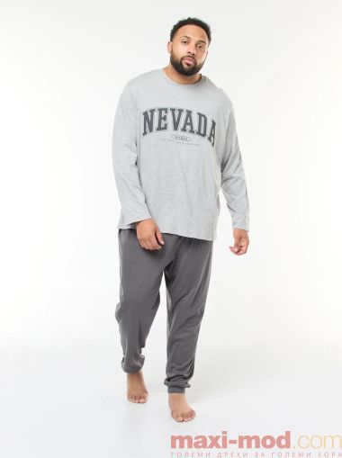 Голям размер мъжка пижама  от 2 части