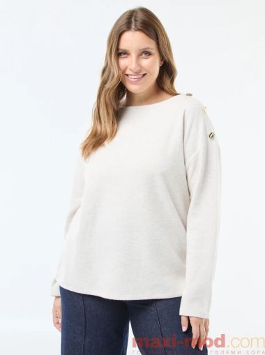 Фино плетена блуза със златни копчета 