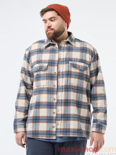 Връхна бархетна риза голям размер