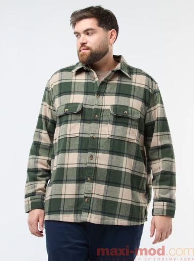 Връхна бархетна риза голям размер