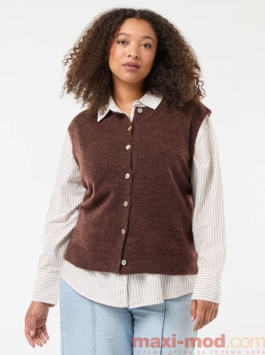 Голям размер дамска жилетка без ръкави