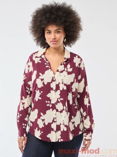 Голям размер дамска риза с креп ефект