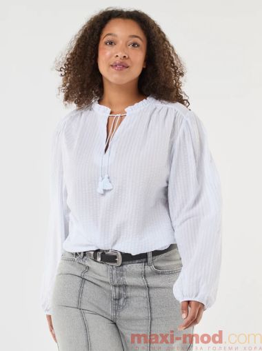 Голям размер дамска блуза с широки ръкави